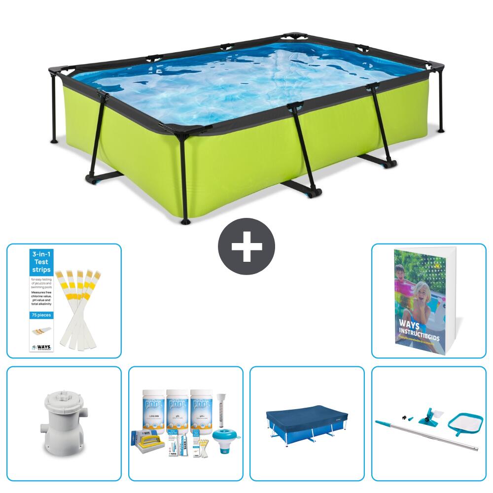 EXIT TOYS Basen Prostokątny - 300x200x65 cm - 7-częściowy S336