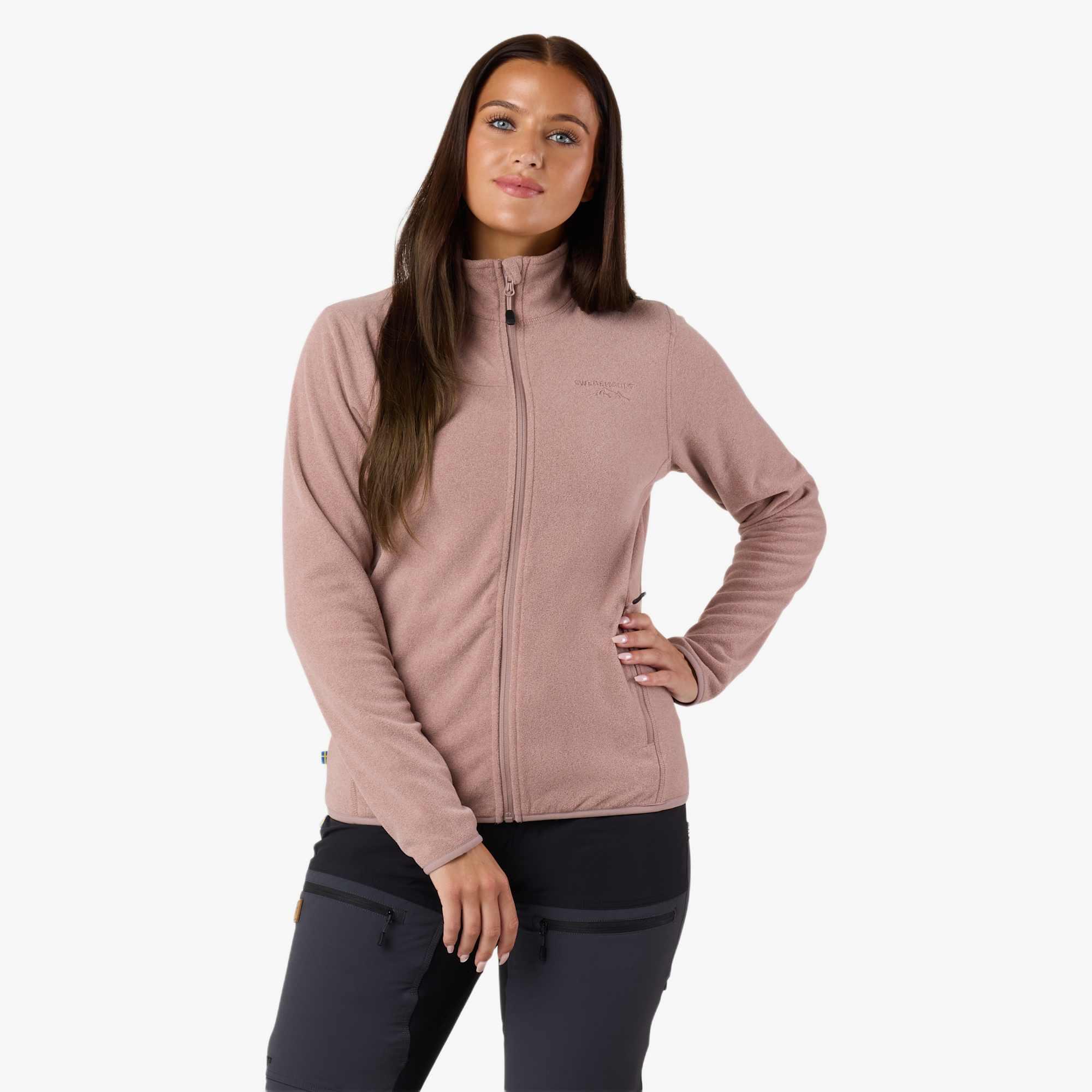 Bluza Polarowa Rozpinana Wędrówki Kobieta Stryn Elastyczny W Cztery Strony