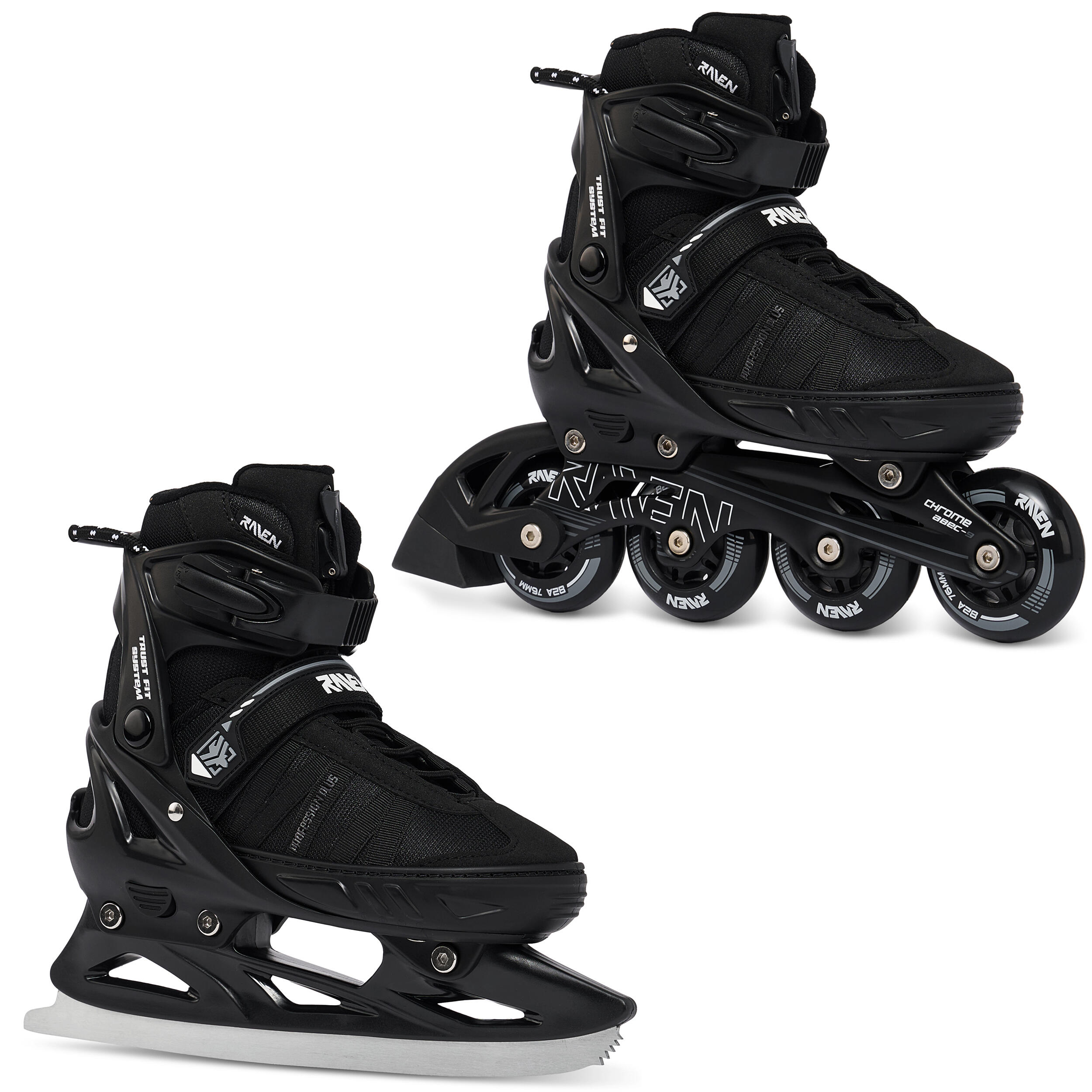 Rolki Łyżwy figurowe 2w1 Regulowane Raven Profession PLUS Speed Lacing