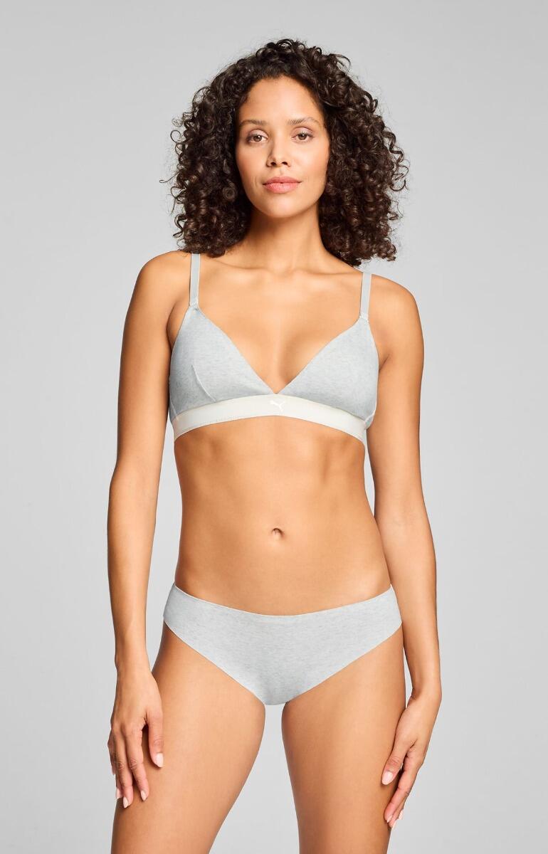 Puma figi damskie Invisible Cotton 2-pak Jasnoszary melanż