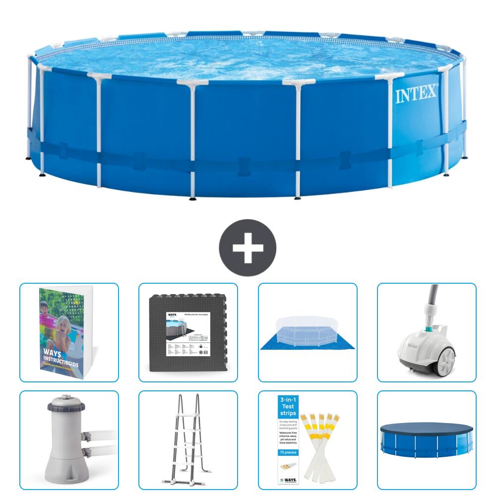 INTEX Basen ze stelażem Okrągły - 457x122 cm - 9-częściowy S610
