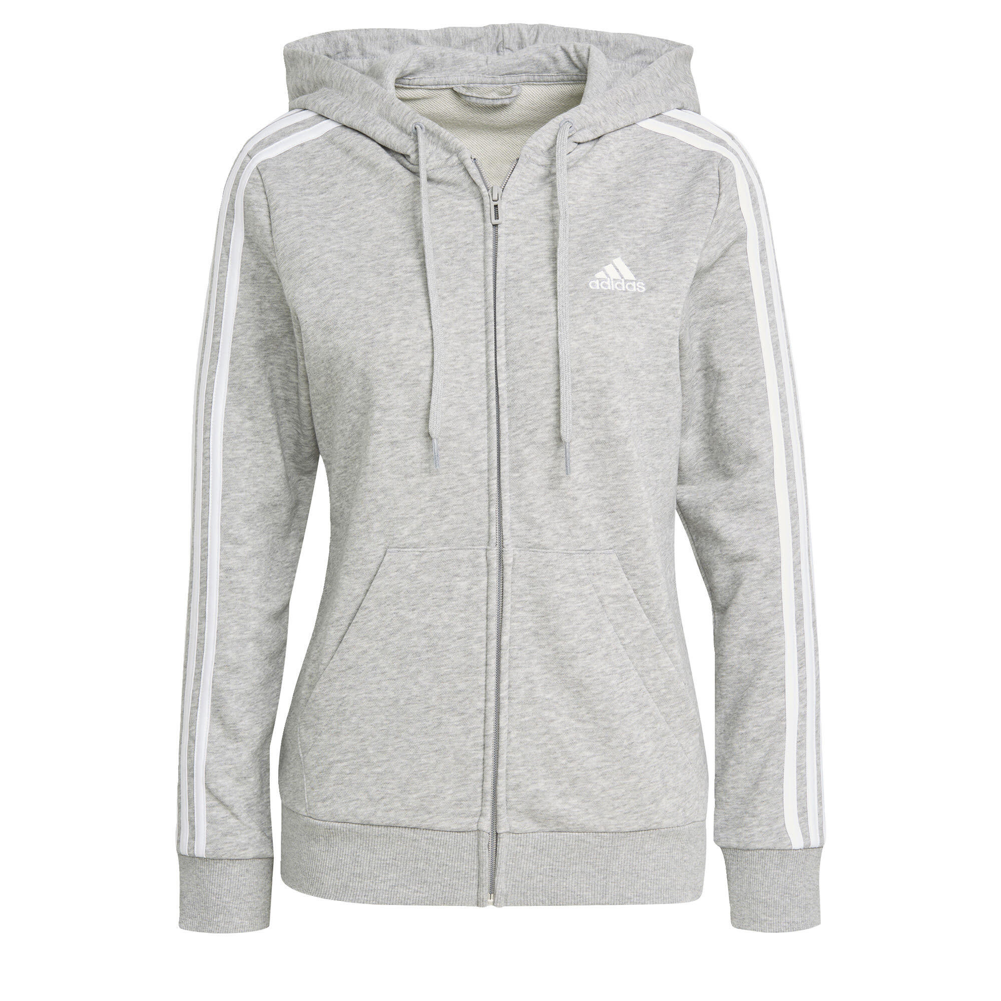 Bluza z Kapturem I Suwakiem Na Całej Długości Essentials 3-Stripes Rozmiar L Sz…