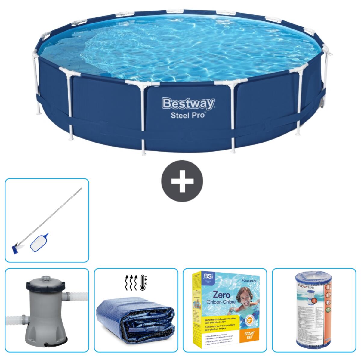Basen Stalowy Pro Bestway 396x84 cm z akcesoriami