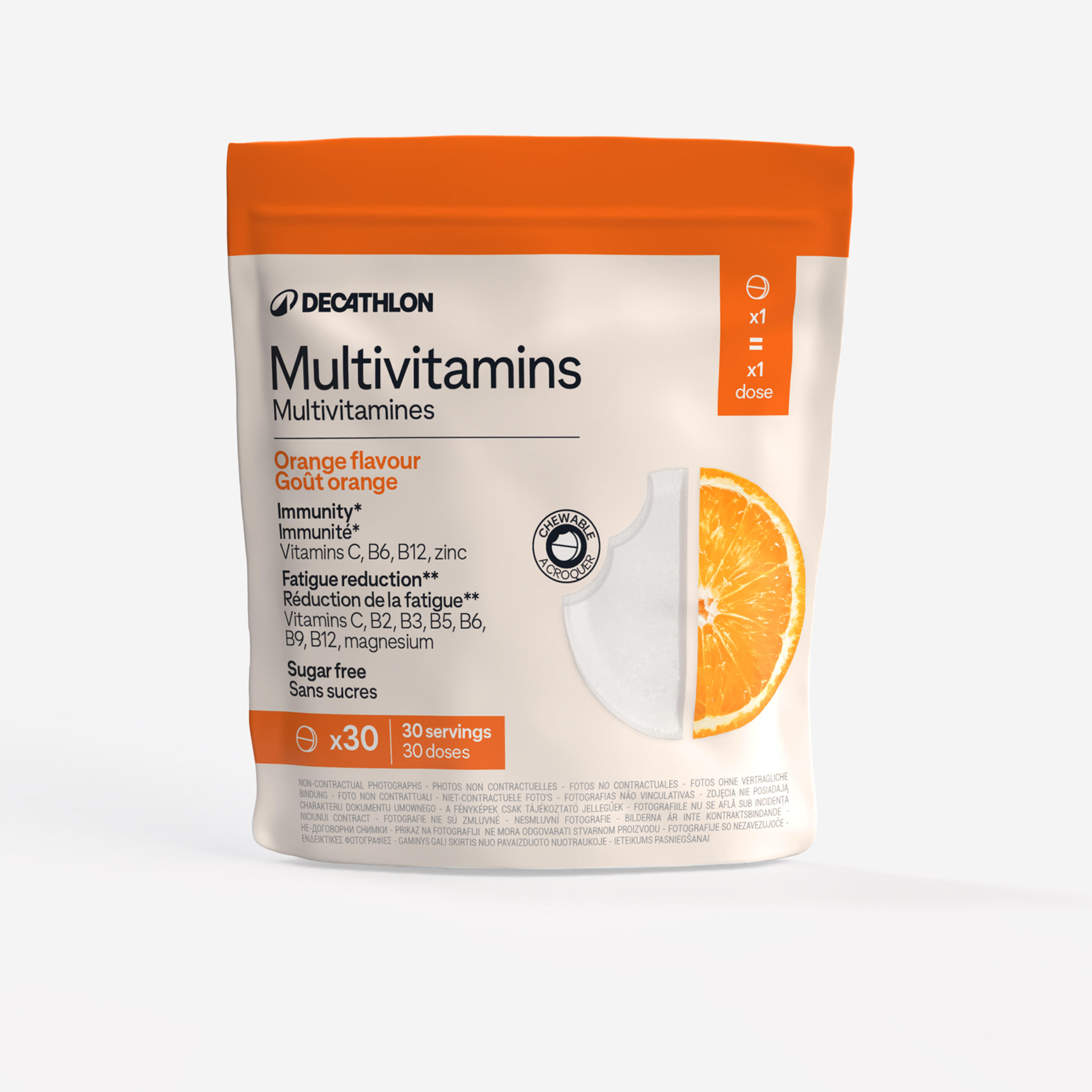 Multiwitaminy naturalny aromat pomarańczowy bez cukru - 30 tabletek