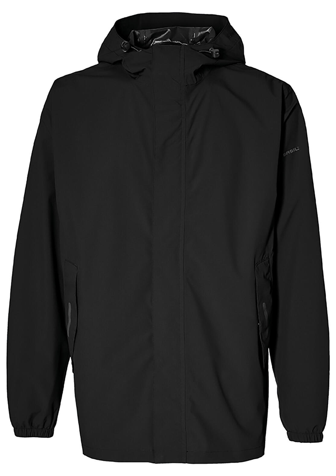 Rowerowa kurtka przeciwdeszczowa Hoga unisex, kruczoczarna