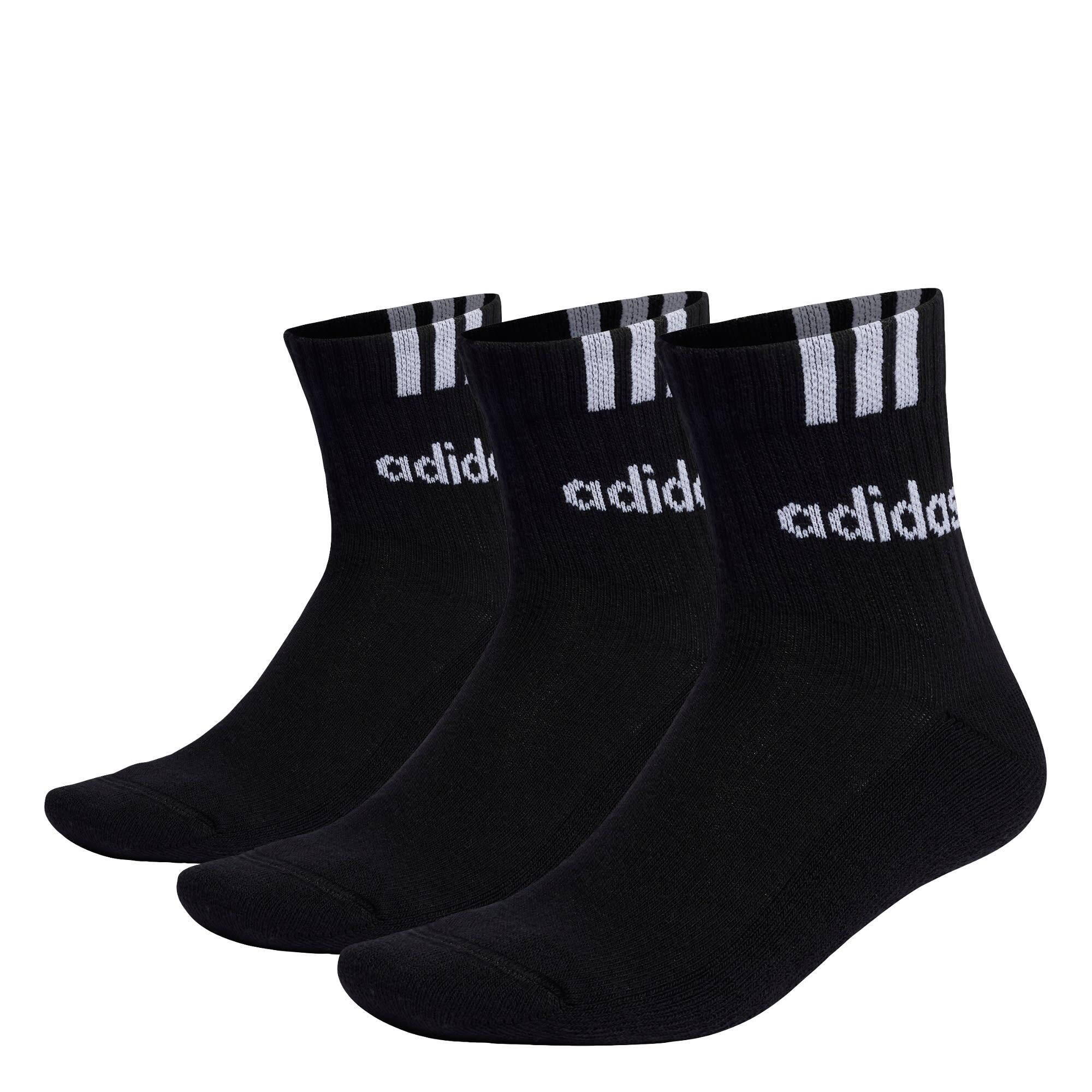 3-Stripes Linear Half-Crew Cushioned Socks 3 Pairs