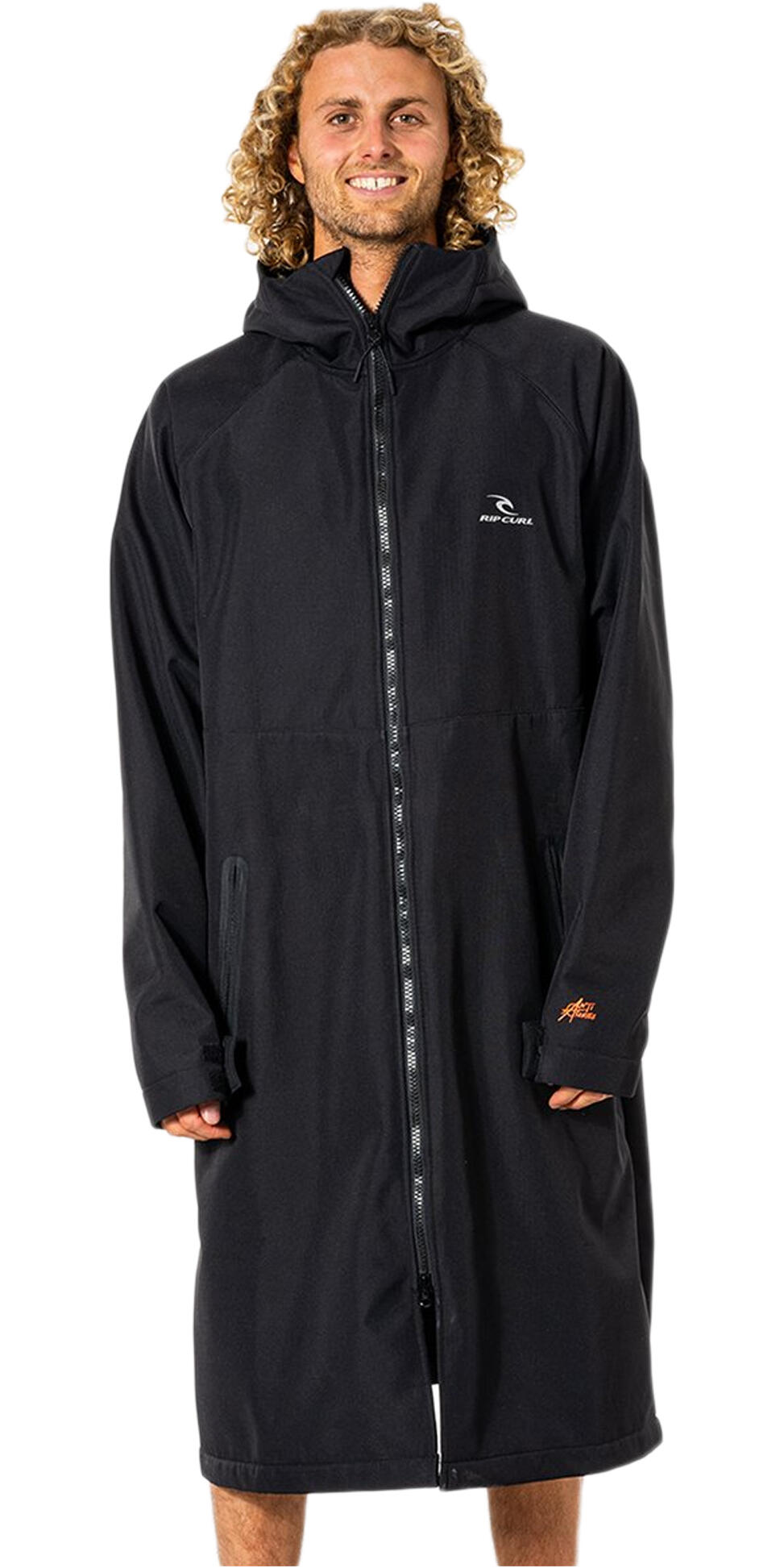 Poncho Rip Curl ANTISERIES HOODED PONCHO czarne