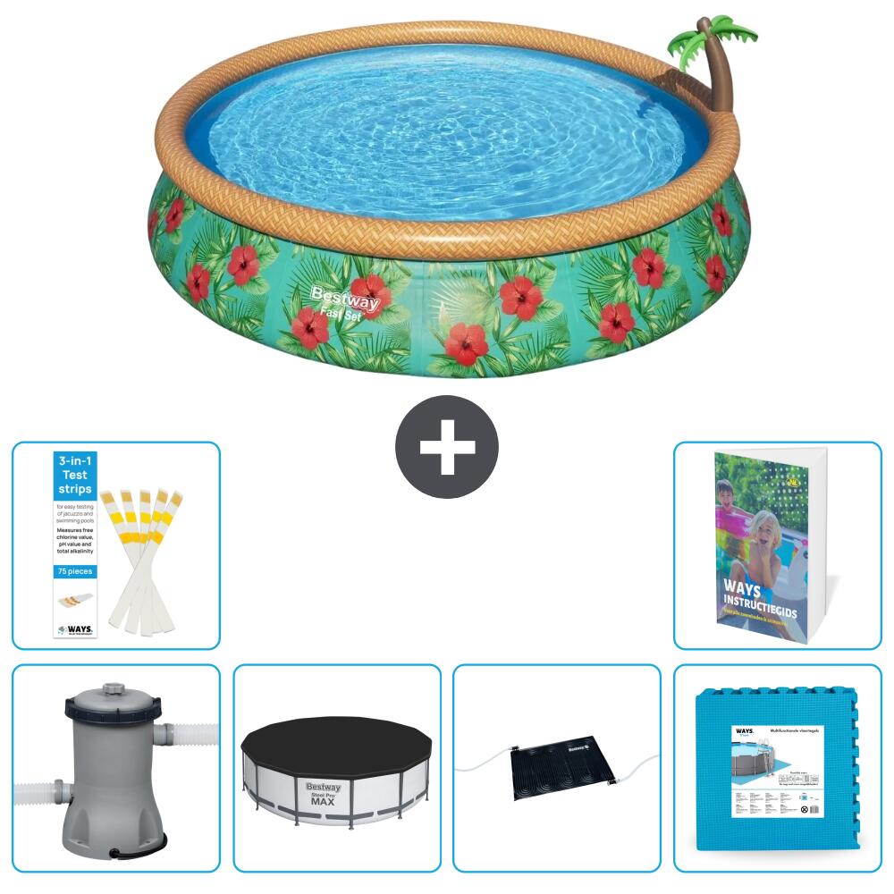 BESTWAY Basen Fast Set Okrągły - 457x84 cm - 7-częściowy S273