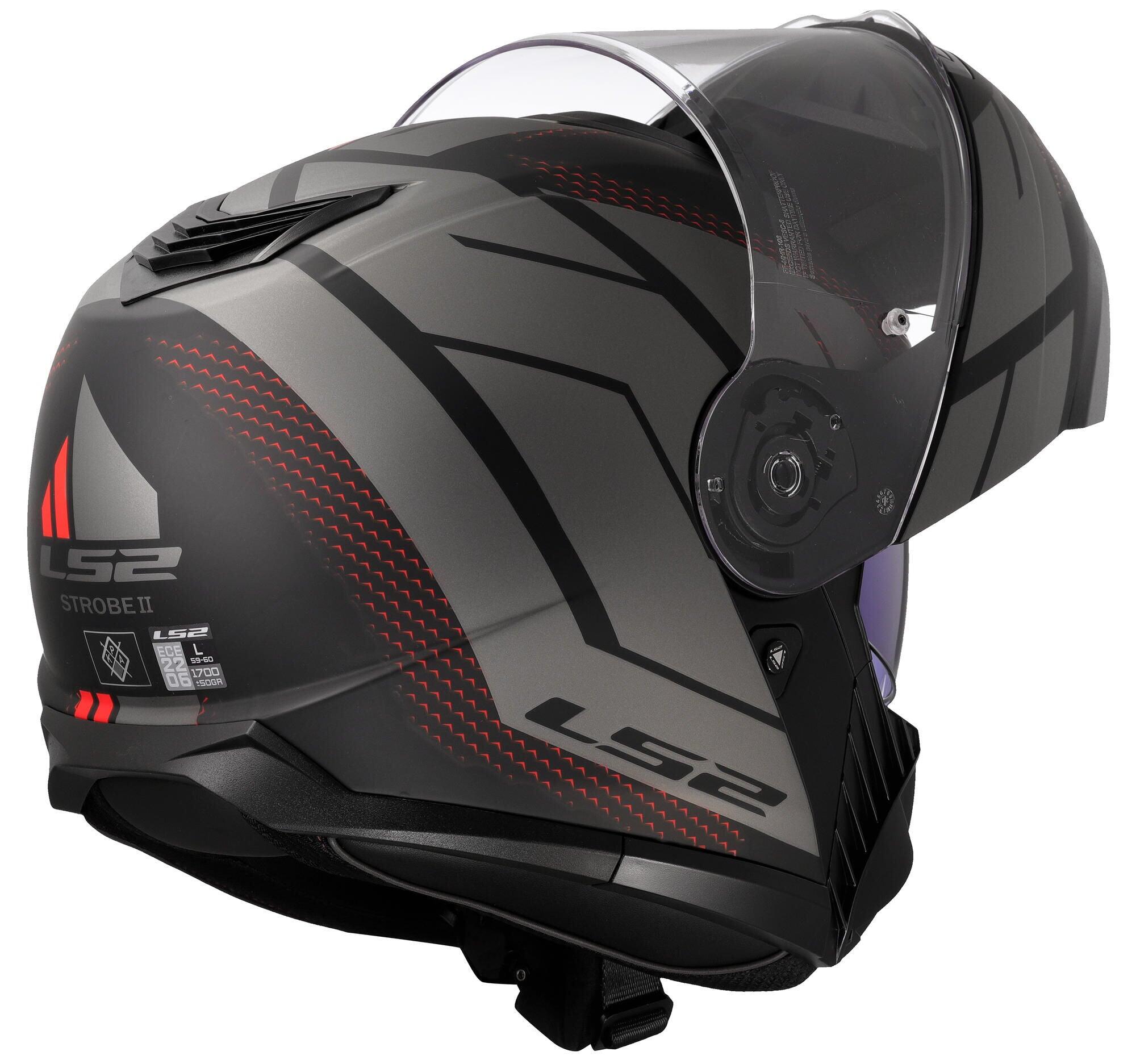 Kask otwierany LS2 FF908 Strobe II Code XXL czarny/szary mat