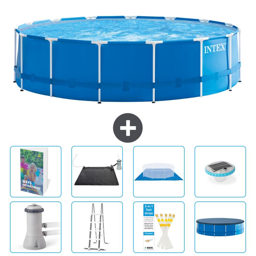 INTEX Basen ze stelażem Okrągły - 457x122 cm - 9-częściowy S598