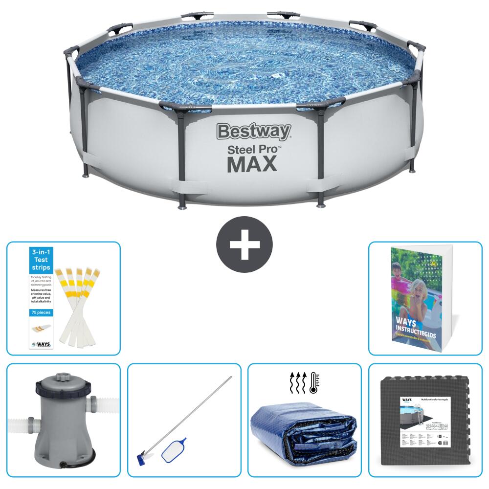 BESTWAY Basen Steel Pro MAX Okrągły - 305x76 cm - 7-częściowy S217