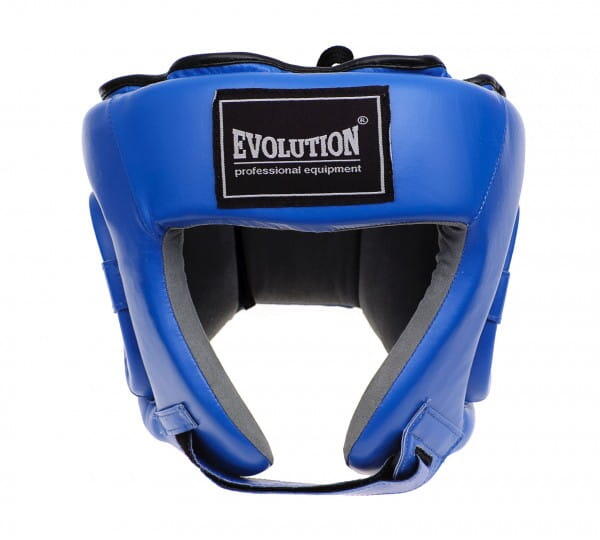 Kask bokserski Evolution Professional Equipment meczowy skórzany Pro Blue