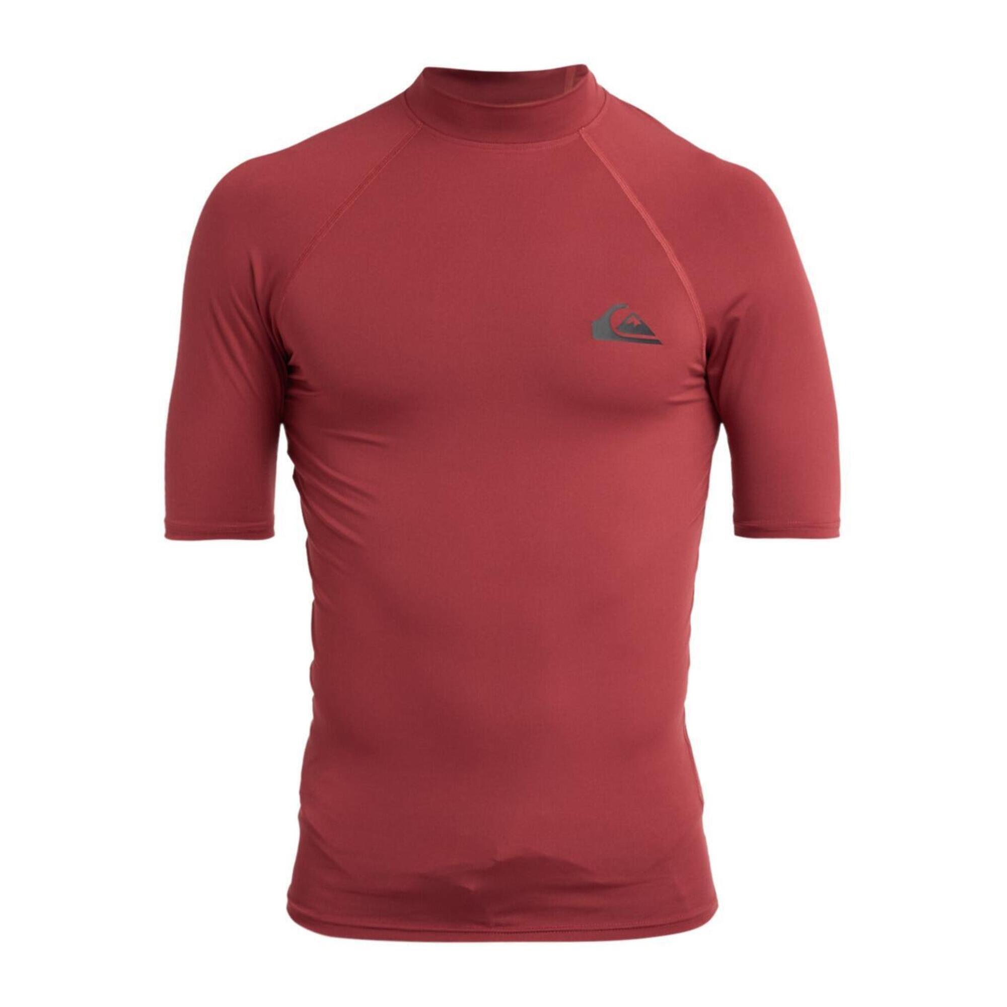 Koszulka surf UPF 50 z krótkim rękawem dla Mężczyzn EVERYDAY Czerwony