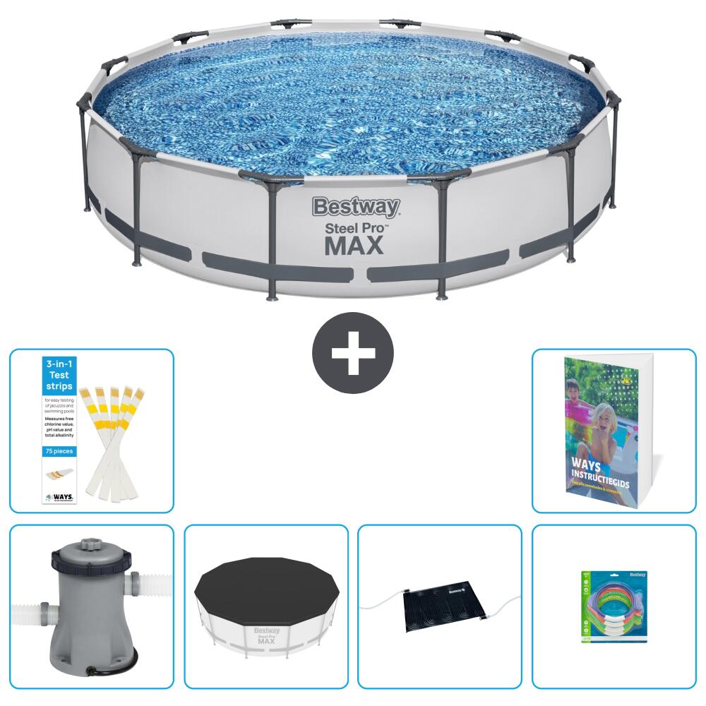 BESTWAY Basen Steel Pro MAX Okrągły - 366x76 cm - 7-częściowy S211