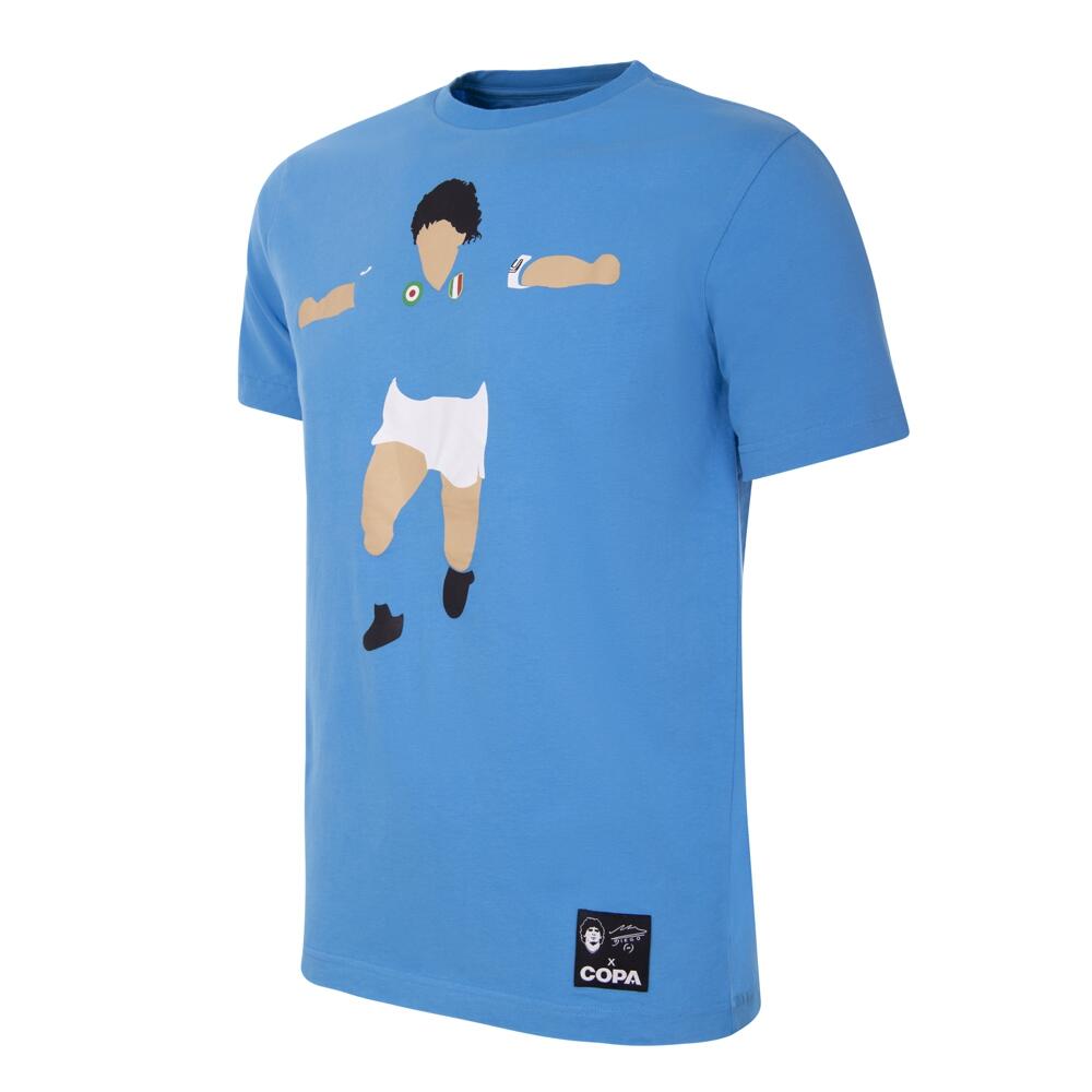 Koszulka dla dorosłych - Maradona x COPA Neapol Graficzna - Niebieska