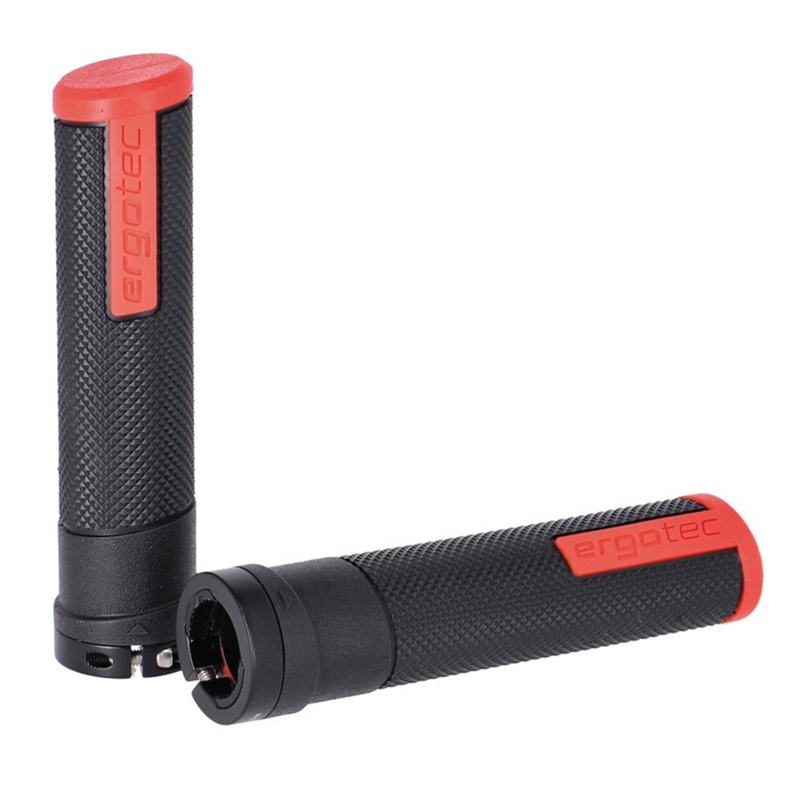 Ergotec Porto chwyty kraton 133 mm czarny/czerwony para
