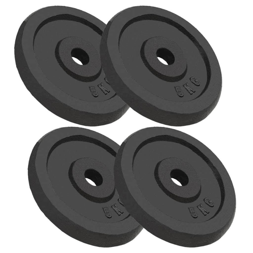 VidaXL talerze ciężarowe 4x5 kg żeliwo 30 mm