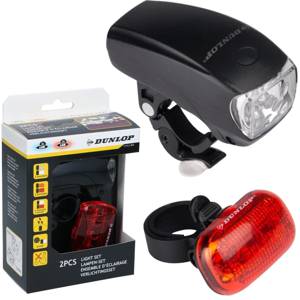 Zestaw lamp rowerowych LED Dunlop LED przód i tył