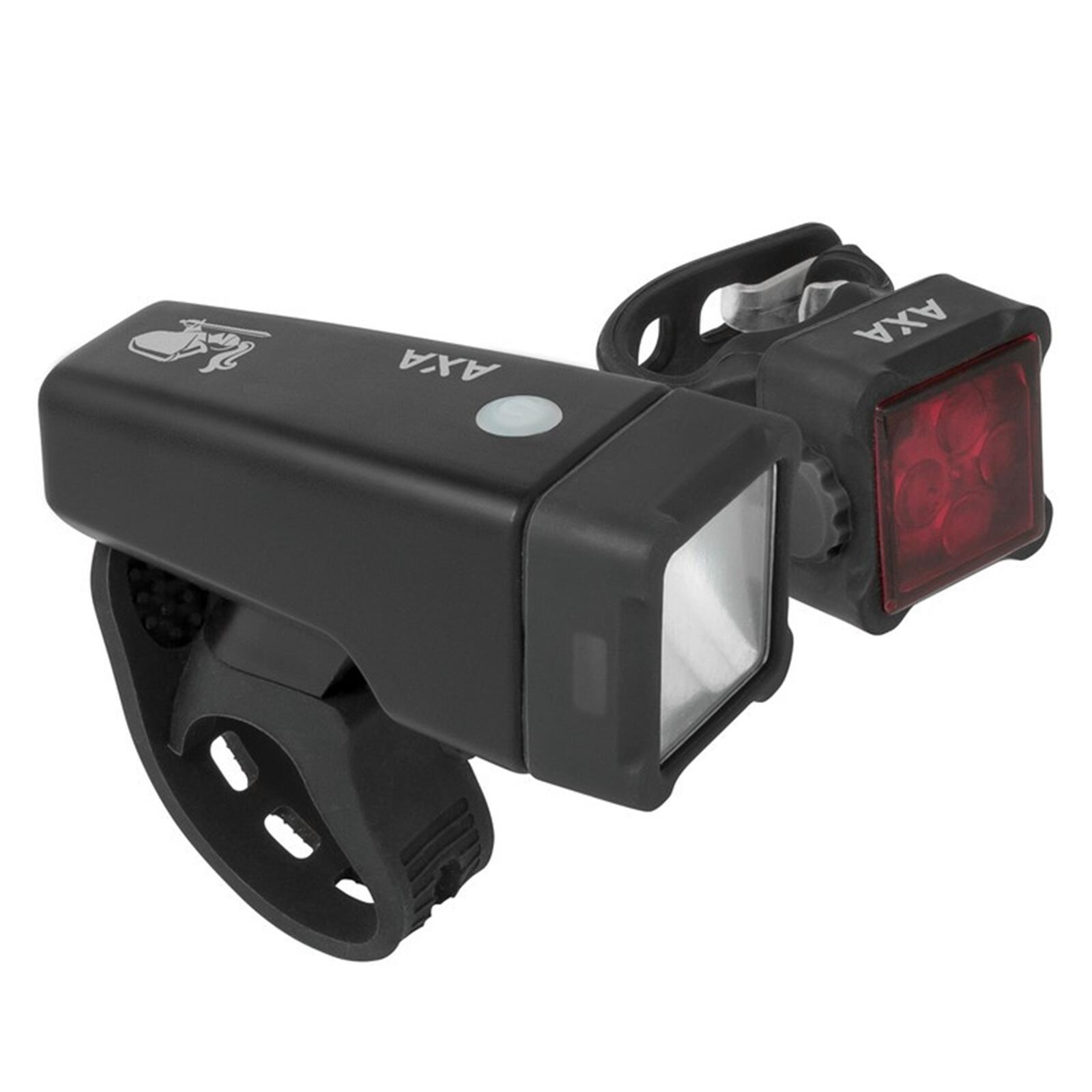 Zestaw świateł rowerowych led usb AXA Niteline T4-R