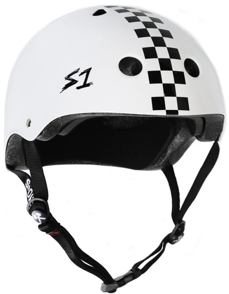 Kask Mega Lifer, biały z szachownicą | Rozmiar S | S-One