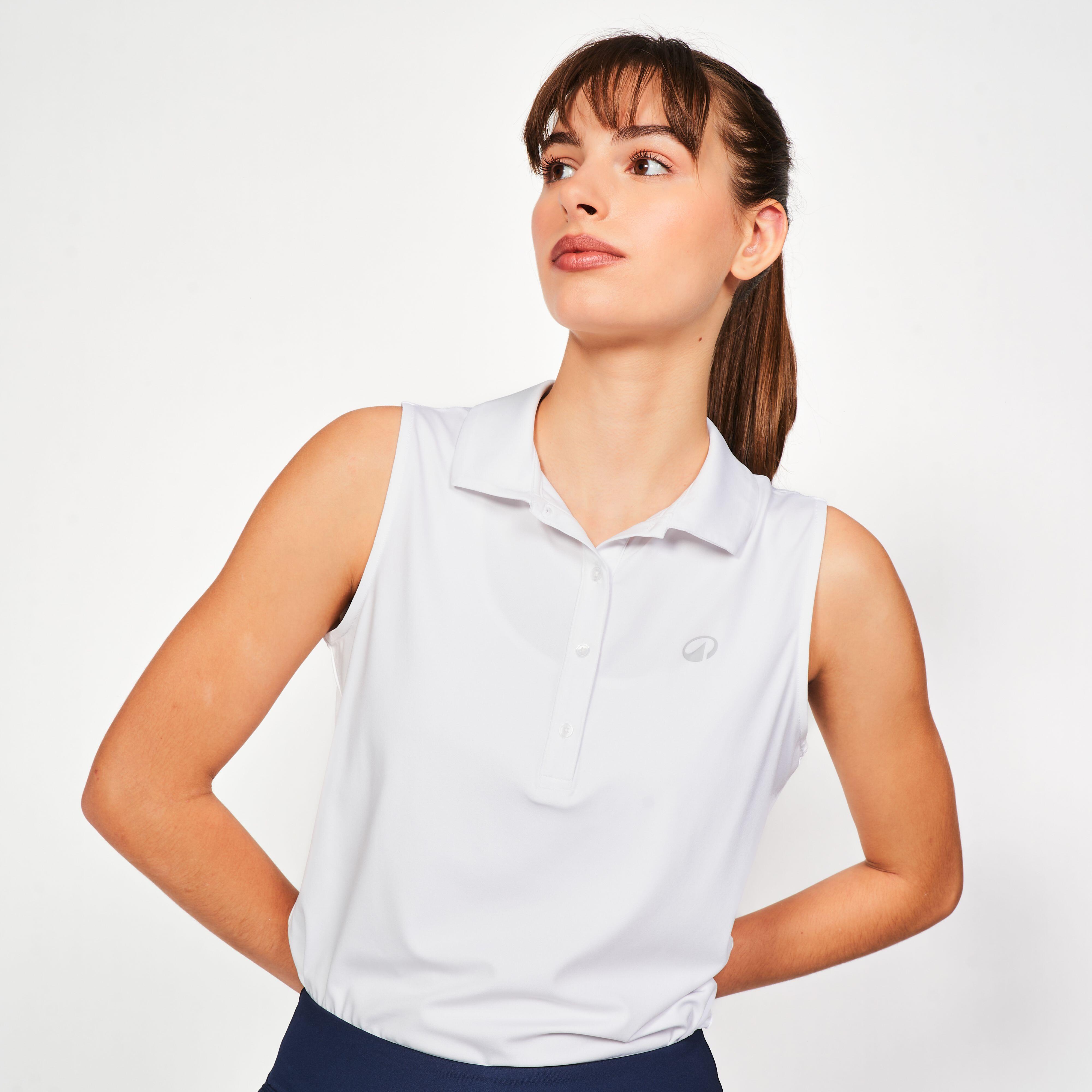 Koszulka polo do golfa bez rękawów damska Inesis WW500