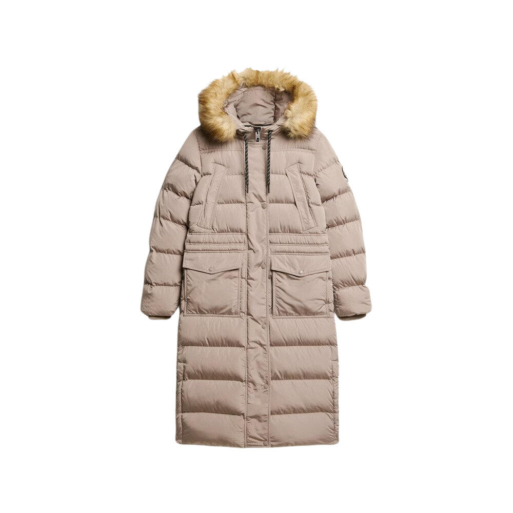 Długi płaszcz z sztucznego futra dla kobiet Superdry Everest