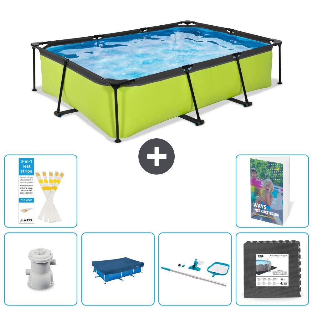 EXIT TOYS Basen Prostokątny - 300x200x65 cm - 7-częściowy S337