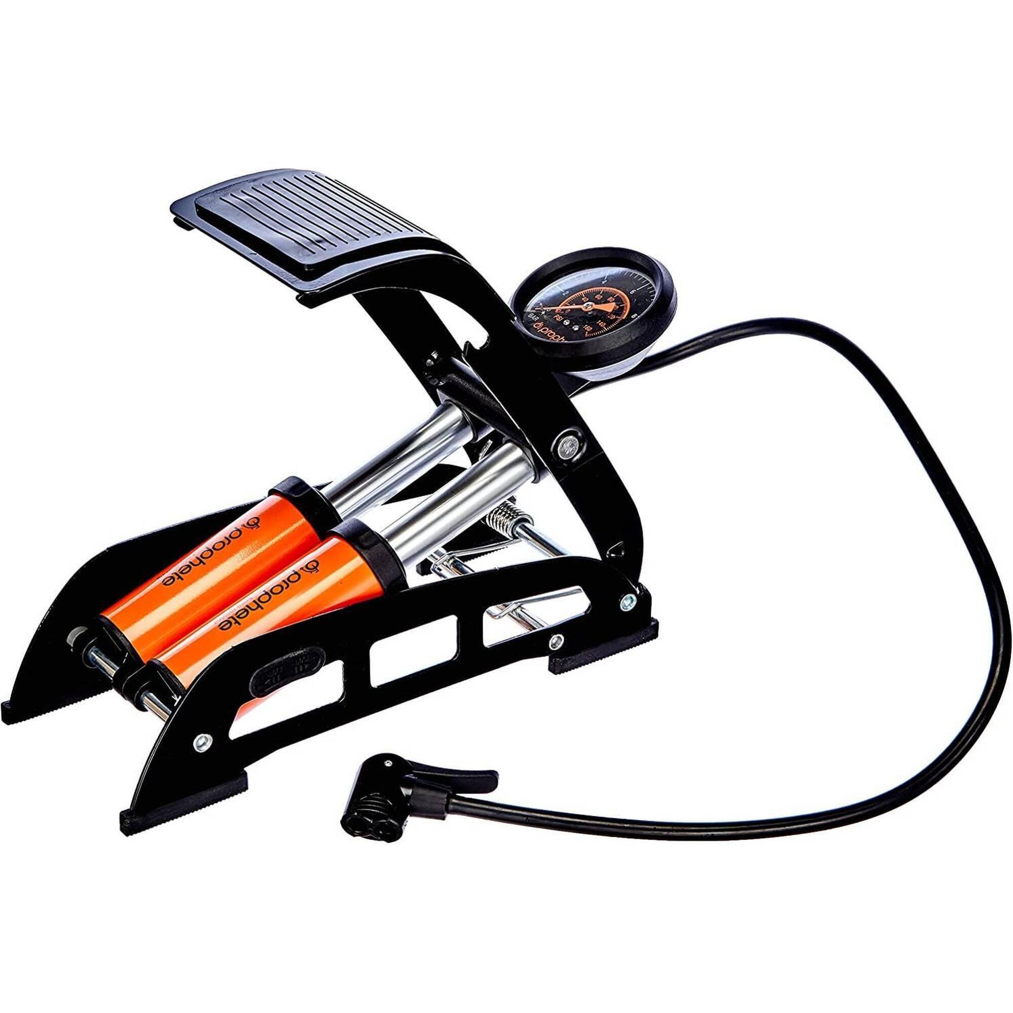 Pompka nożna rowerowa Prophete z podwójnym cylindrem