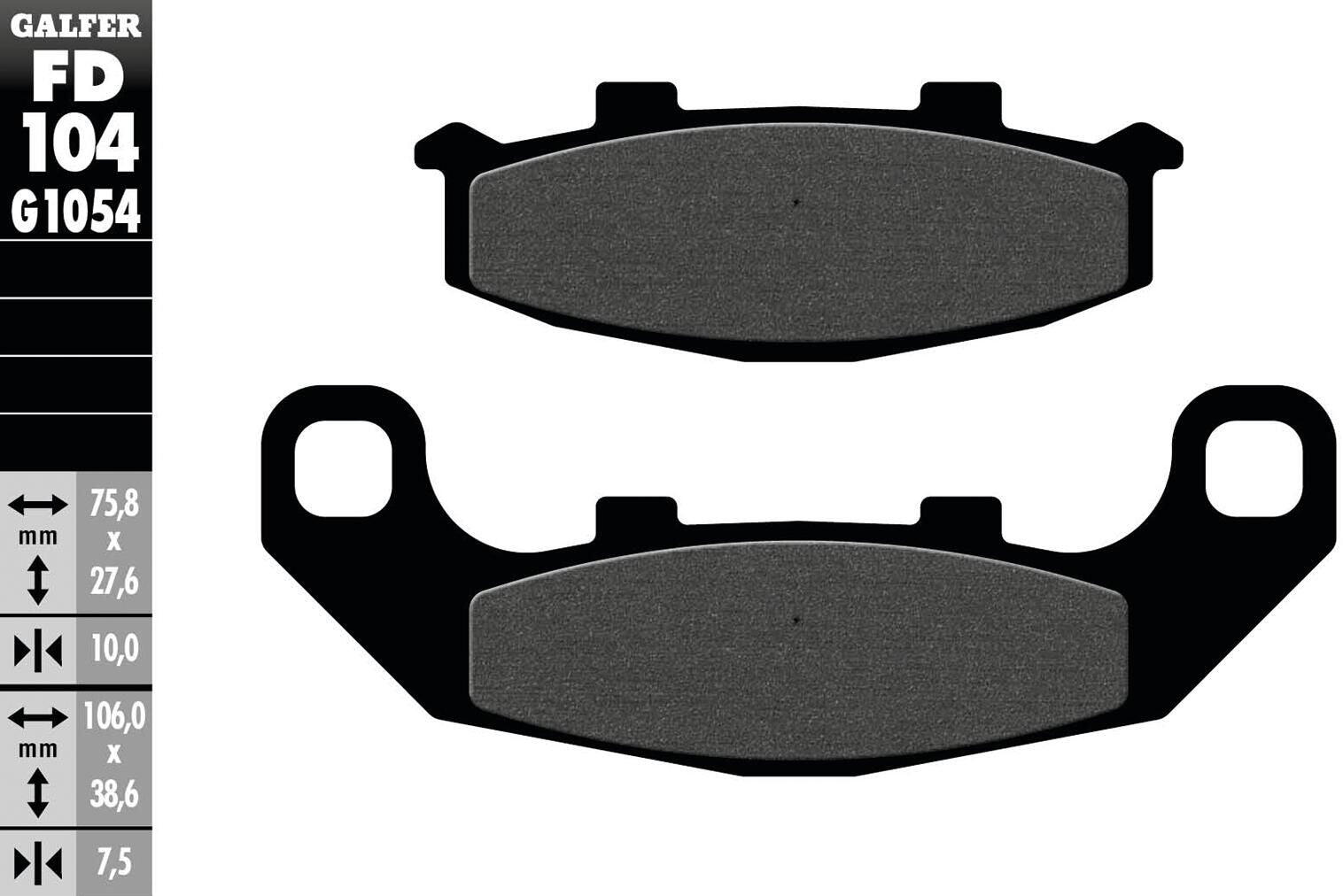 GALFER klocki hamulcowe FD104 G1054 półmetaliczne