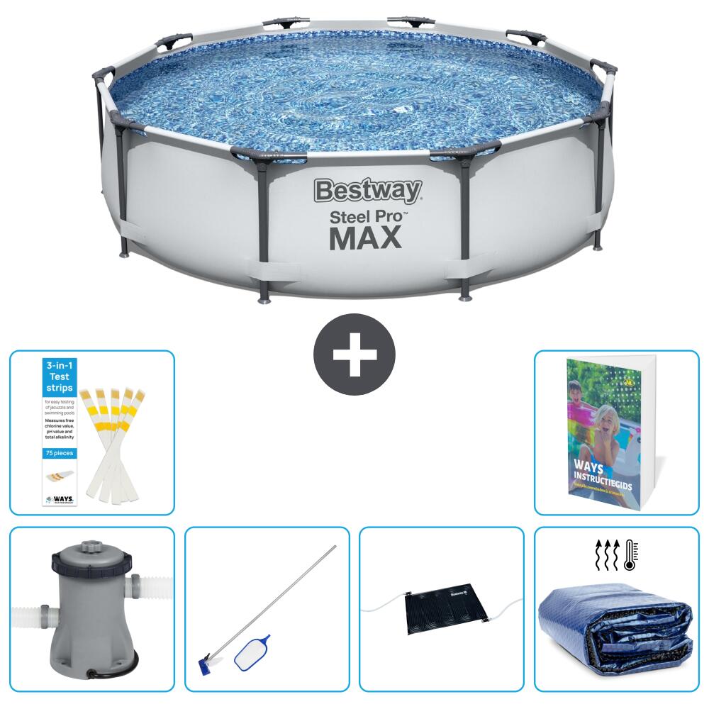 BESTWAY Basen Steel Pro MAX Okrągły - 305x76 cm - 7-częściowy S235