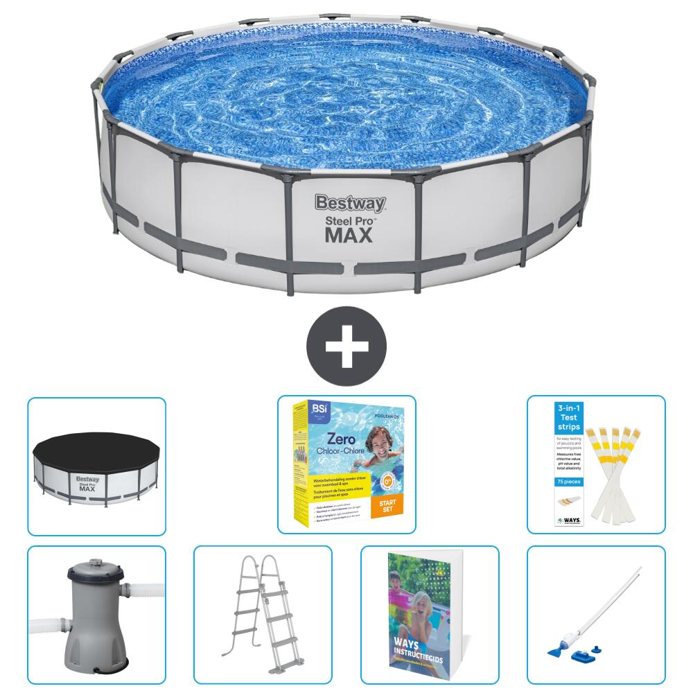 BESTWAY Basen Steel Pro MAX Okrągły - 457x122 cm - 8-częściowy S544