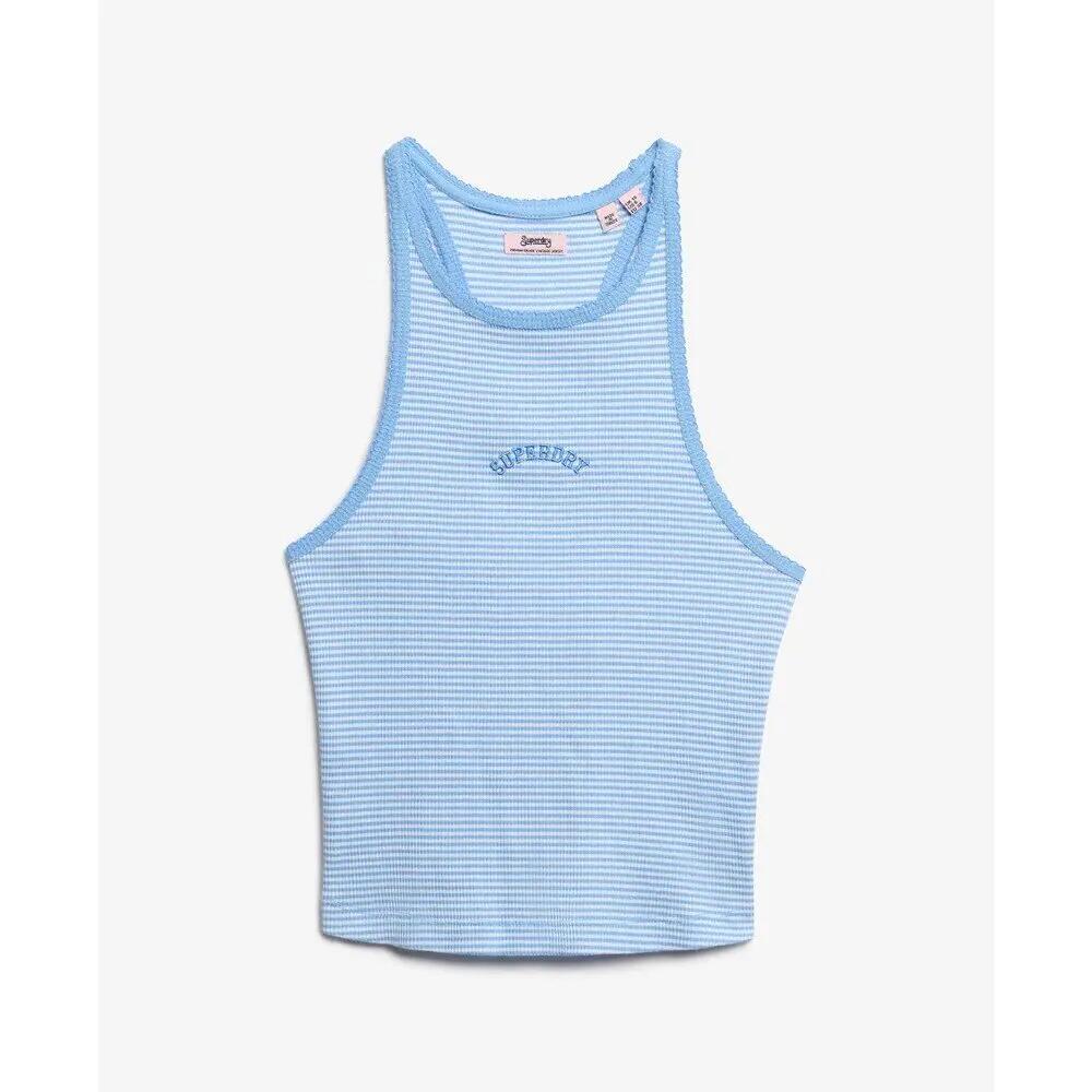 Tank top w paski z plecami w stylu sportowym i logo dla kobiet Superdry Essentia