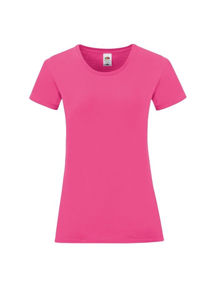 T-shirt damski Fruit Of The Loom Iconic 150 T w kolorze fuksji