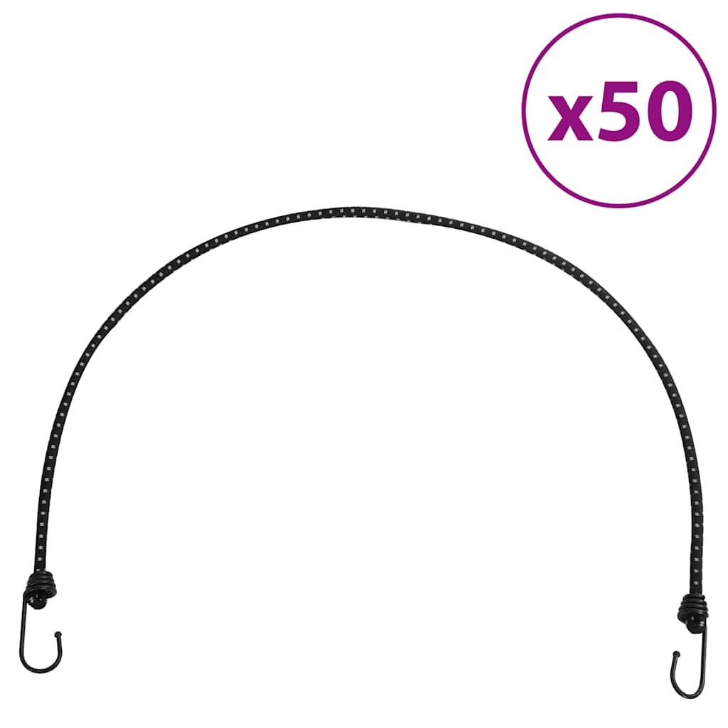 VidaXL elastyczne liny z hakami i odblaskiem 50 szt. 100 cm