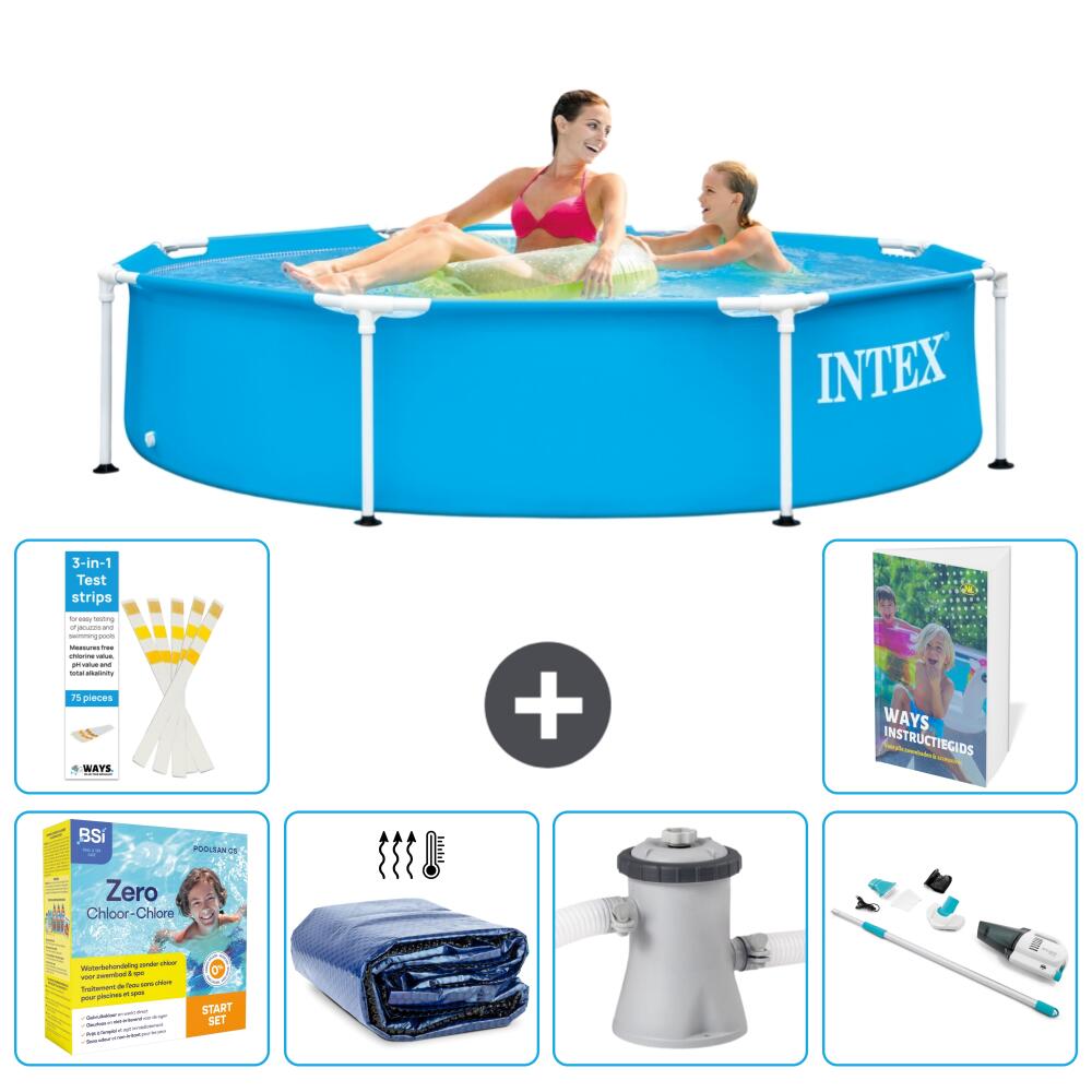 INTEX Basen ze stelażem Okrągły - 244x51 cm - 7-częściowy S39