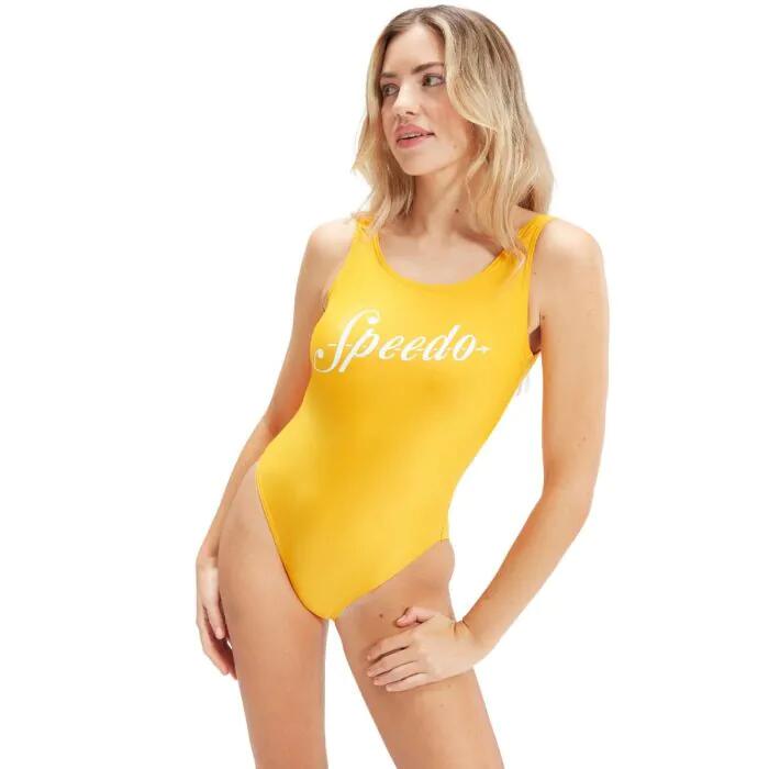 Strój kąpielowy jednoczęściowy damski na basen Speedo Logo Deep Mango