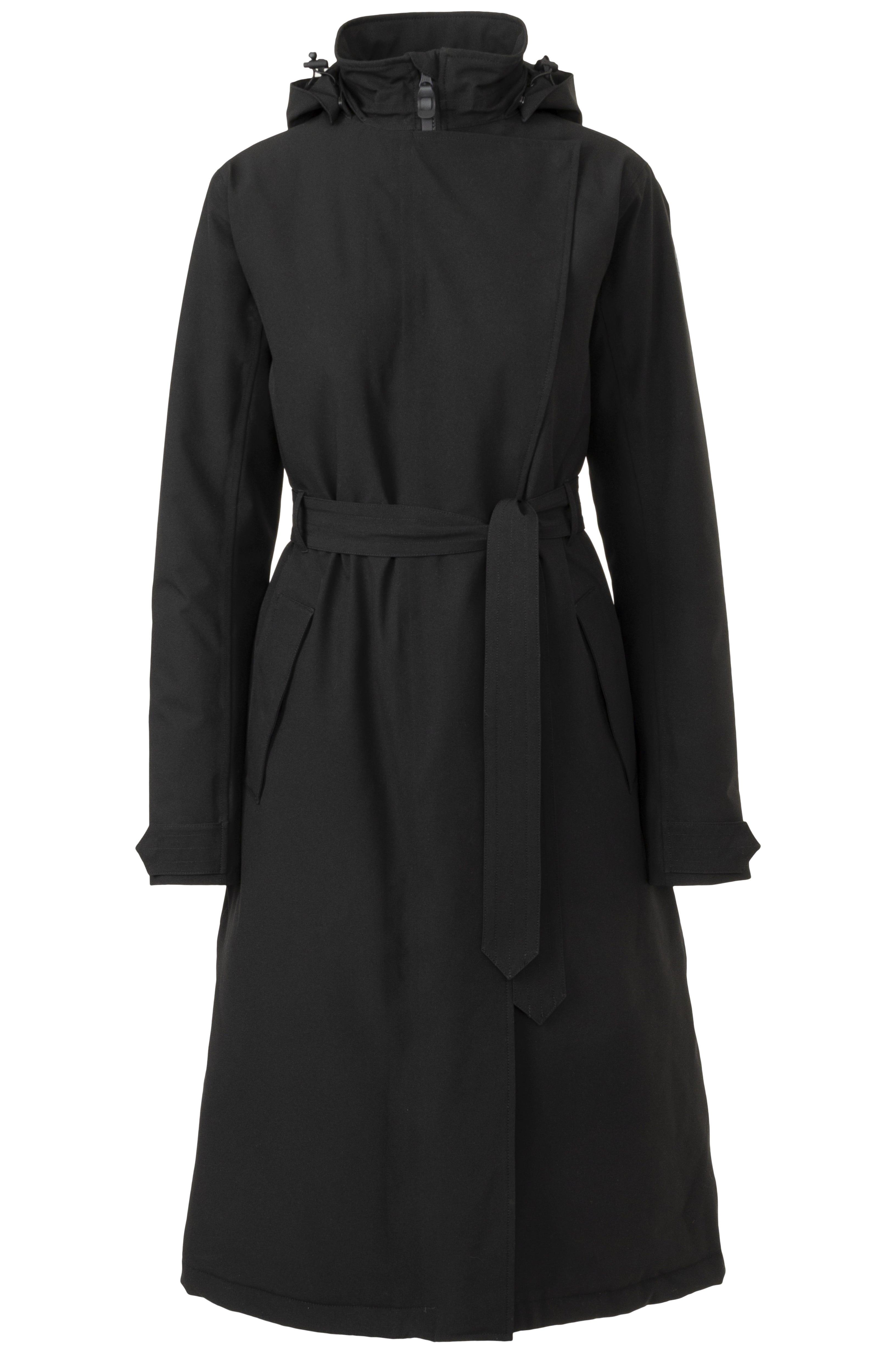 Trench Coat Winter Rain Jacket Women Black