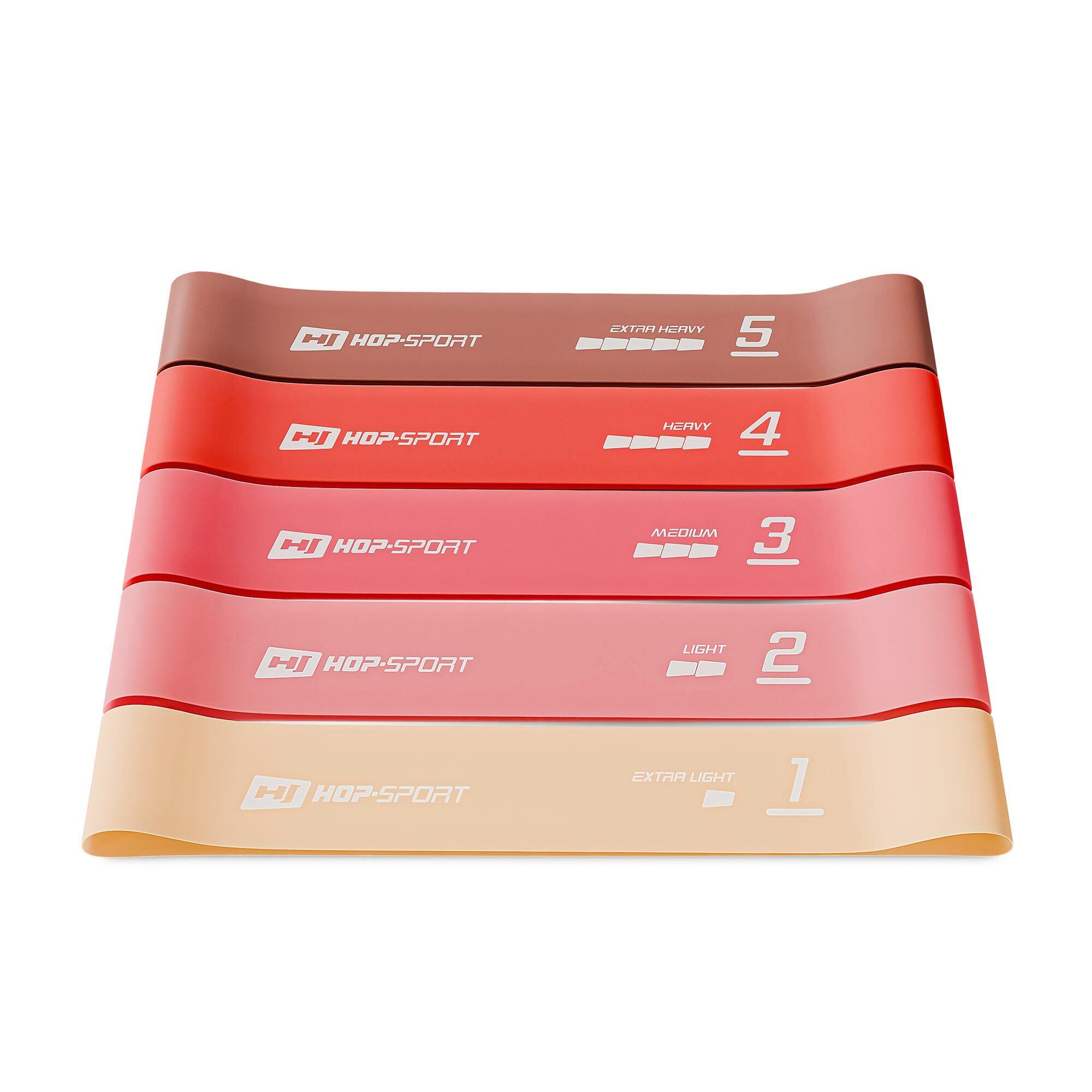 Zestaw 5 taśm oporowych 600x50mm Hop-Sport HS-L650RLP