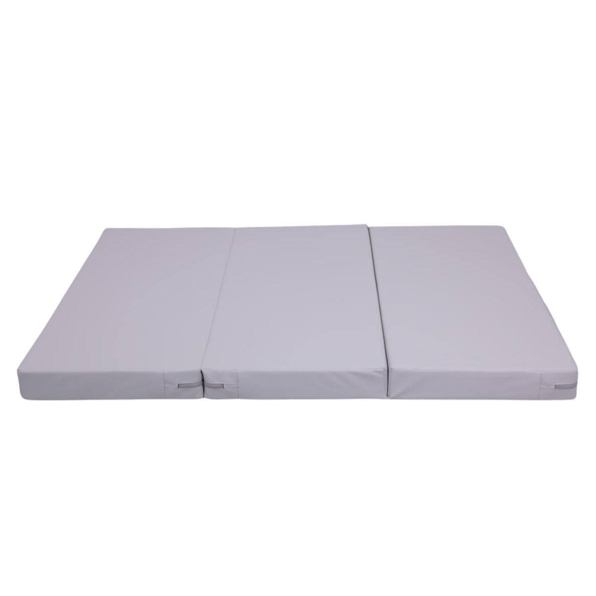 Materac Gimnastyczny Satellite Pu 150X100X10 Cm - Trzyczęściowy Szary
