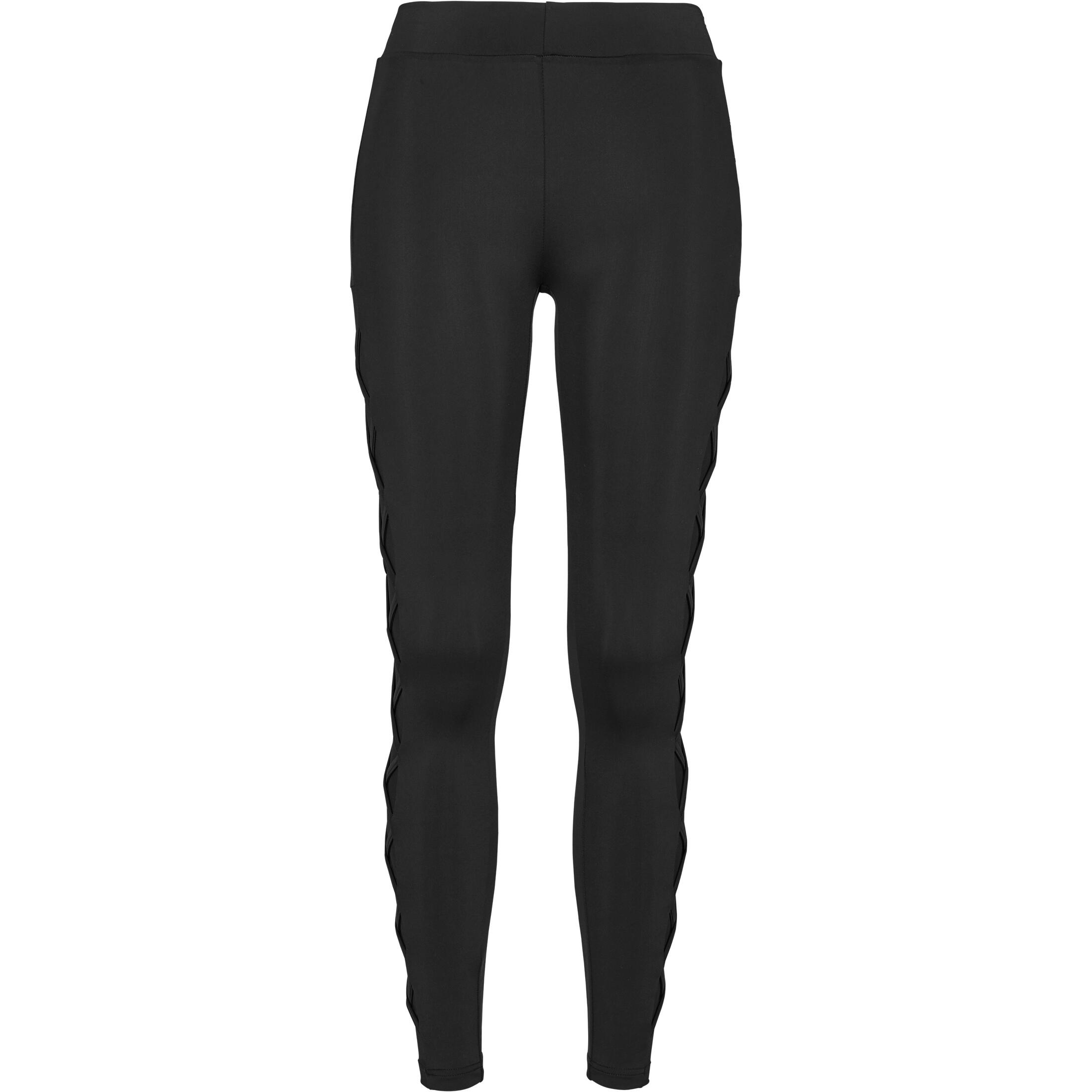 Damskie klasyczne legginsy miejskie w prążki