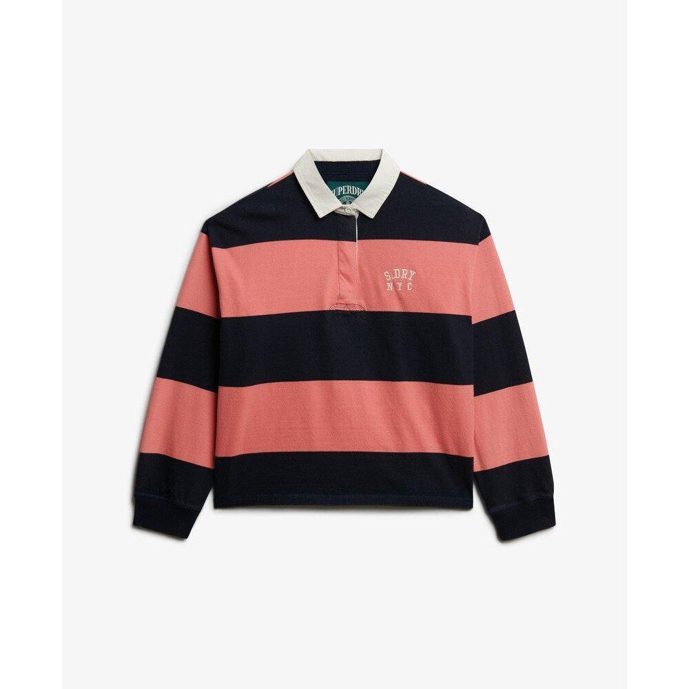 Koszulka polo damska z długim rękawem w paski Superdry Heritage