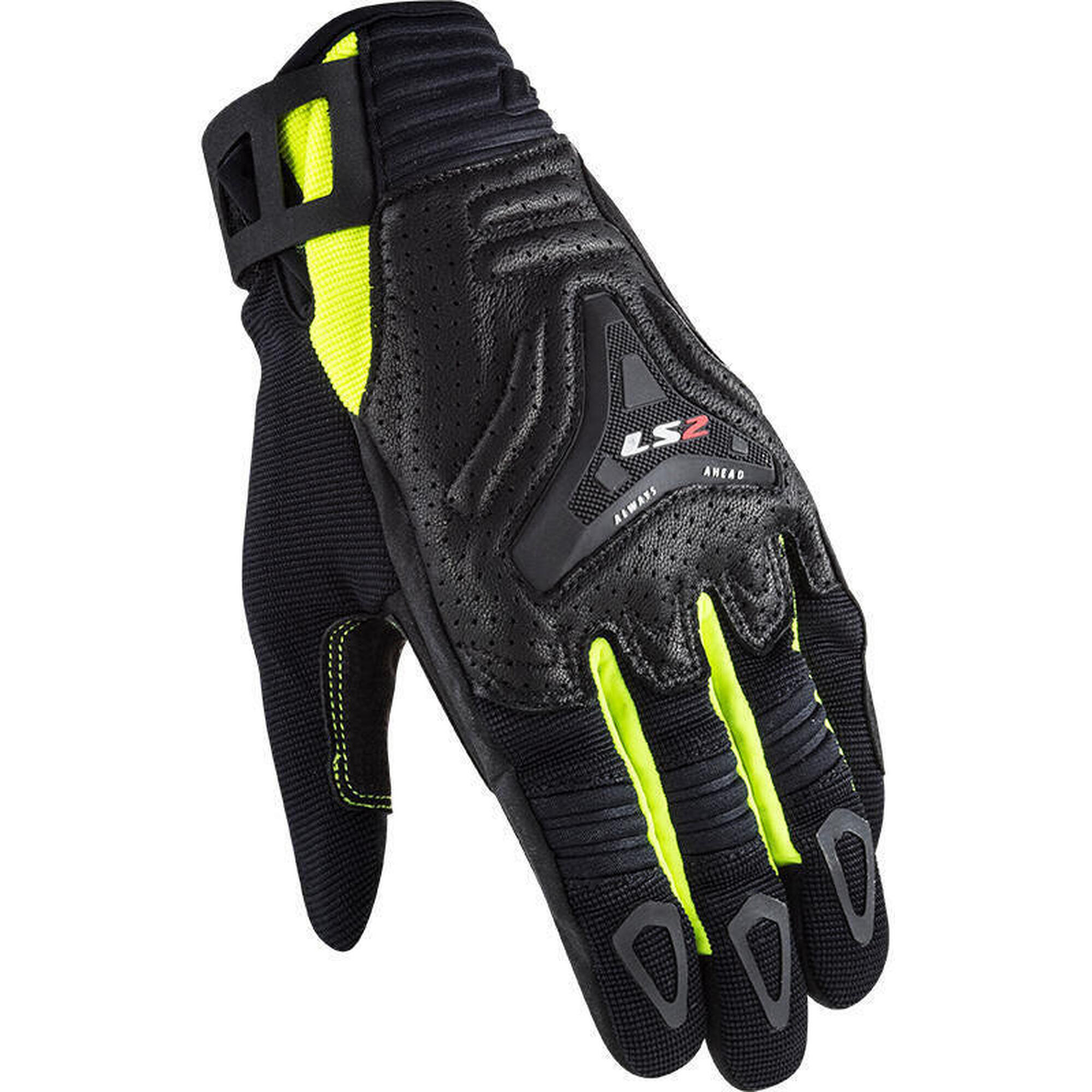 Rękawiczki LS2 All Terrain Man krótkie letnie S czarne/fluo pomarańczowe