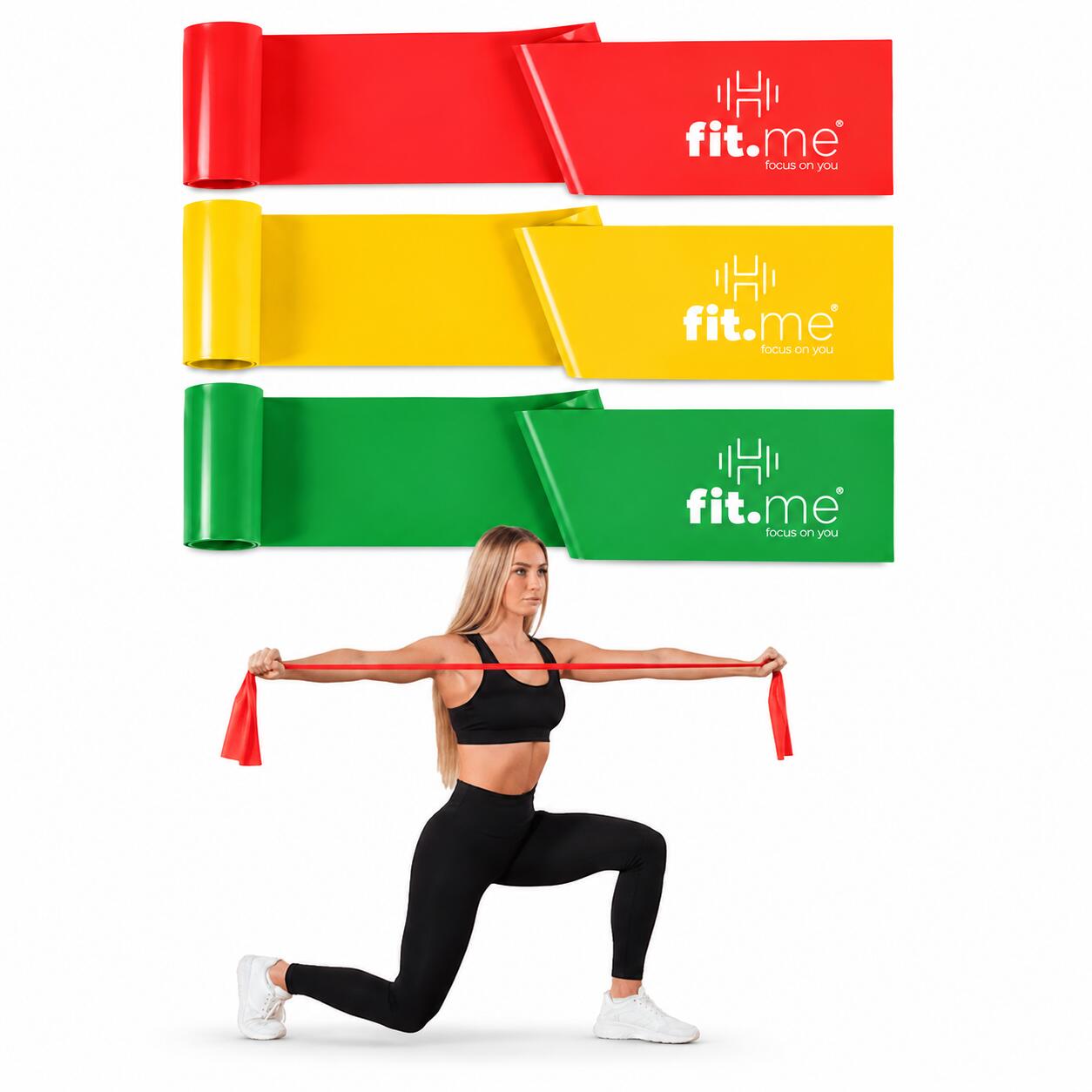 Zestaw 3 Gum Do Ćwiczeń Taśma Rehabilitacyjna Fit.me 150cm x 15cm