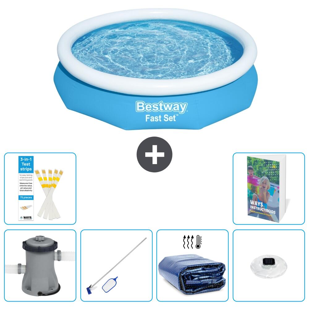 BESTWAY Basen Fast Set Okrągły - 305x66 cm - 7-częściowy S305