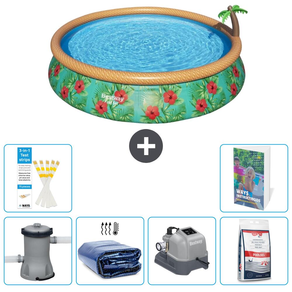 BESTWAY Basen Fast Set Okrągły - 457x84 cm - 7-częściowy S329