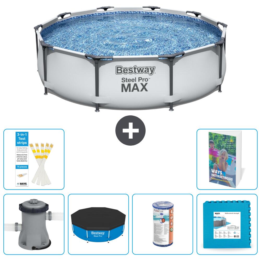 BESTWAY Basen Steel Pro MAX Okrągły - 305x76 cm - 7-częściowy S254