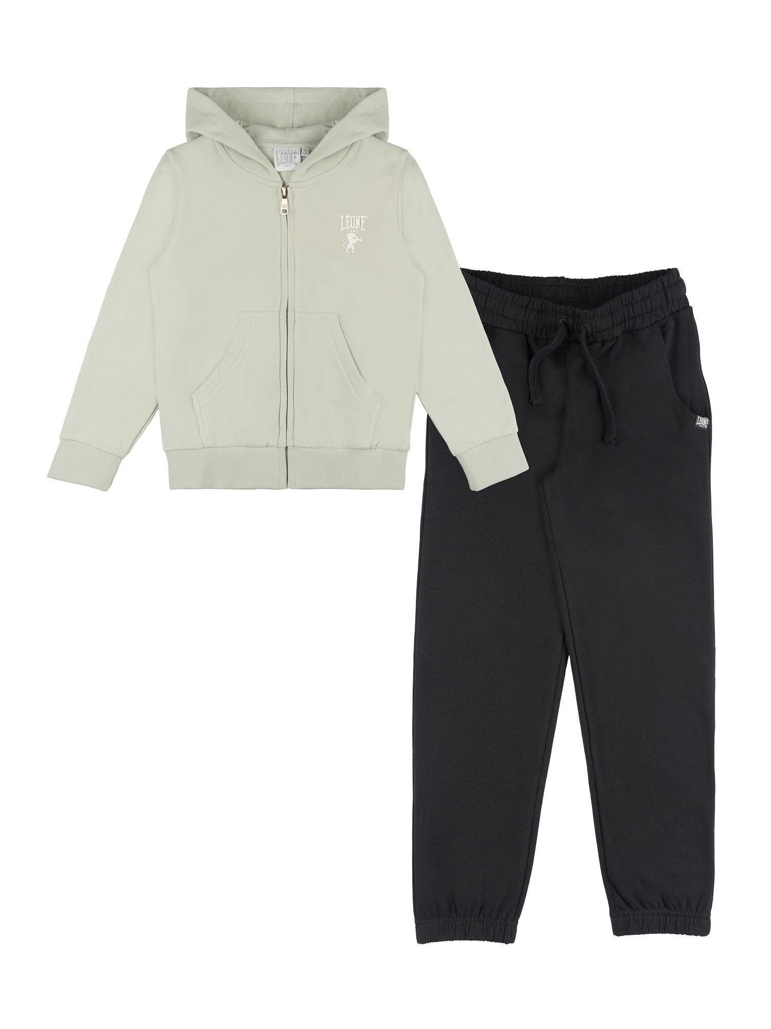 Leone 1947 Fresh Mädchen Winter-Trainingsanzug mit Kapuze und Reißverschluss