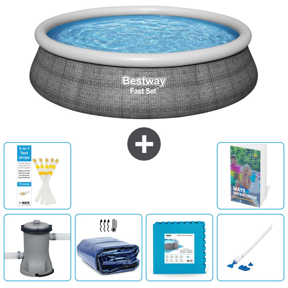 BESTWAY Basen Fast Set Okrągły - 457x84 cm - 7-częściowy S319