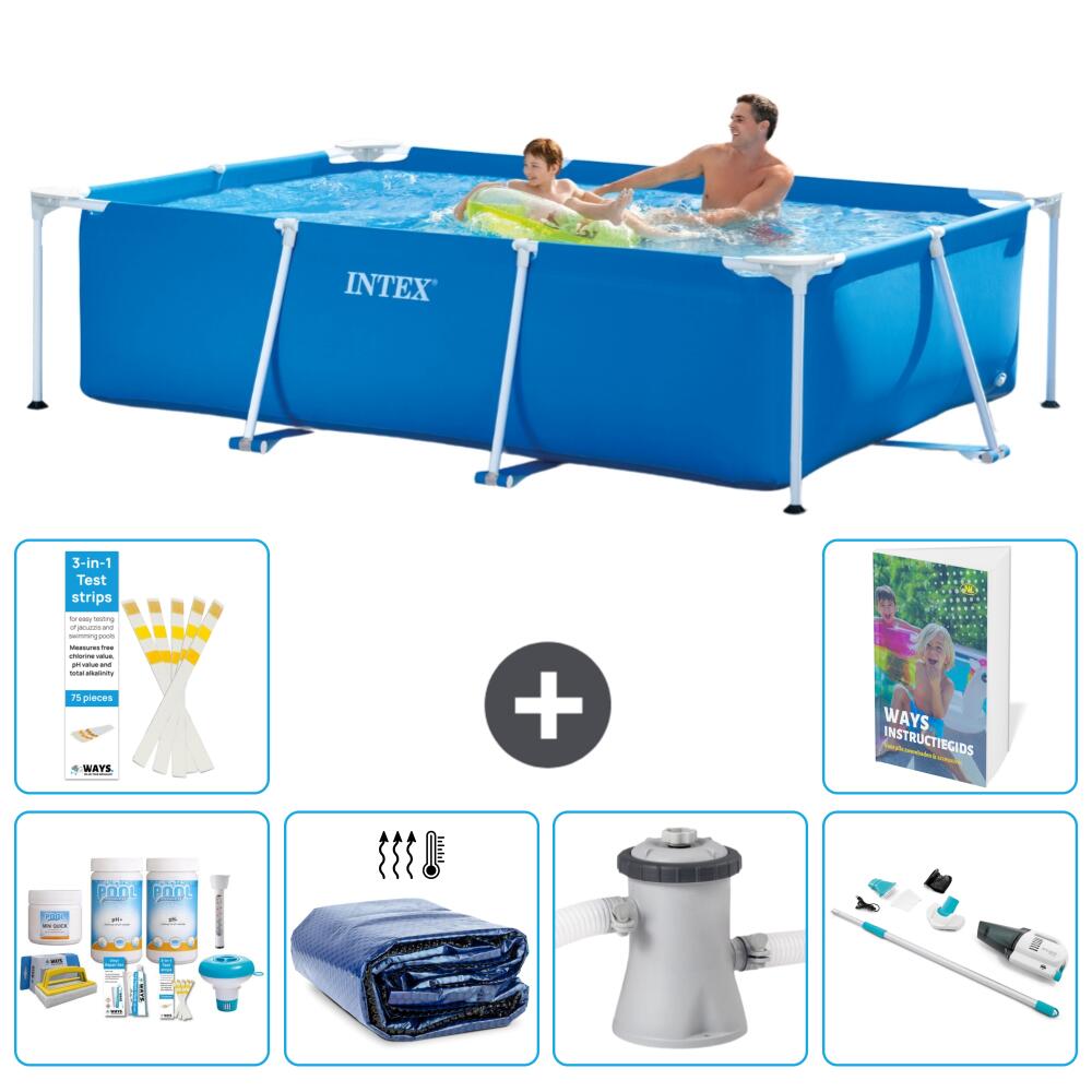 INTEX Basen ze stelażem Prostokątny - 260x160x65 cm - 7-częściowy S165