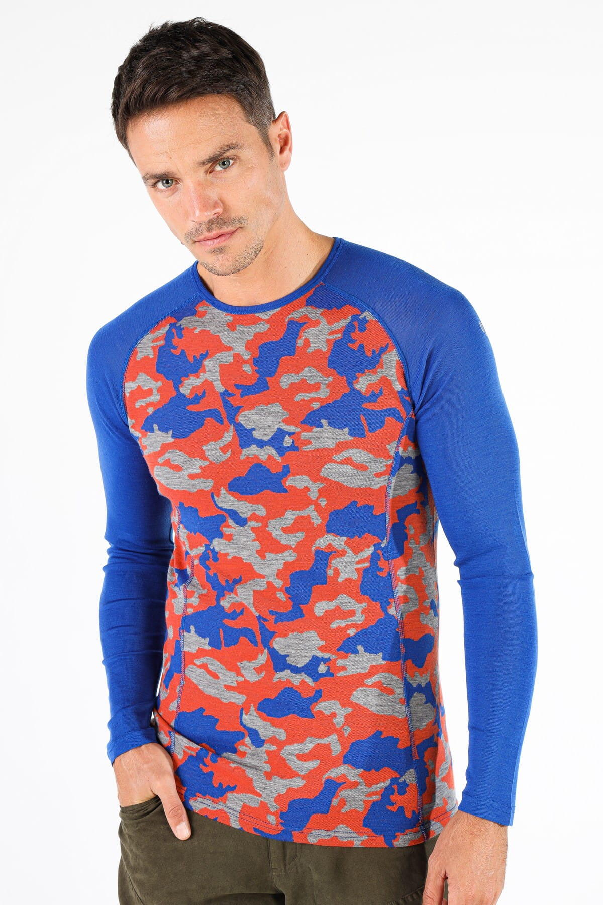 Asker - Bluza z długim rękawem z wełny Merino XL, Niebieski